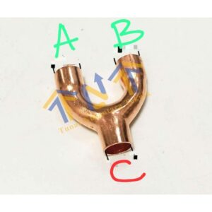 Copper Y / Y Branch Tembaga 3/8 x 3/8 x 3/8 inch